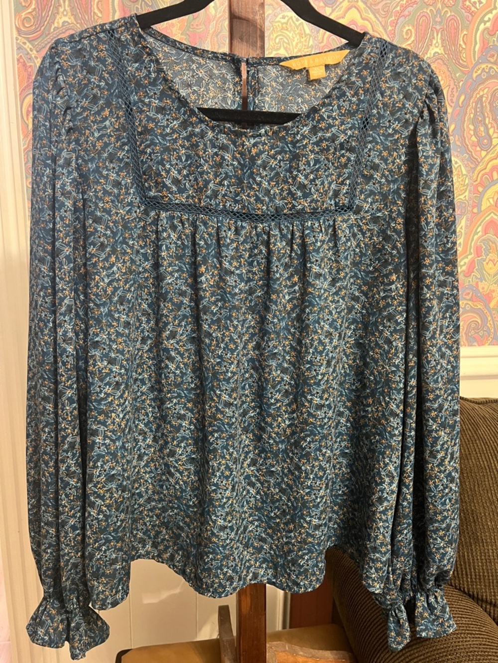 Blue Floral Blouse